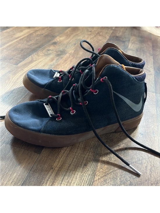 Nike LeBron James Denim Mid Top Sneakers Gum Sole Pink Accent Shoes main image 4